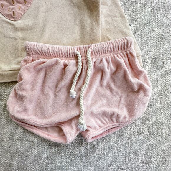 Oh Baby! Terry Strawberry Sweatshirt & Shorts Set VGUC 4 - Picture 7 of 9